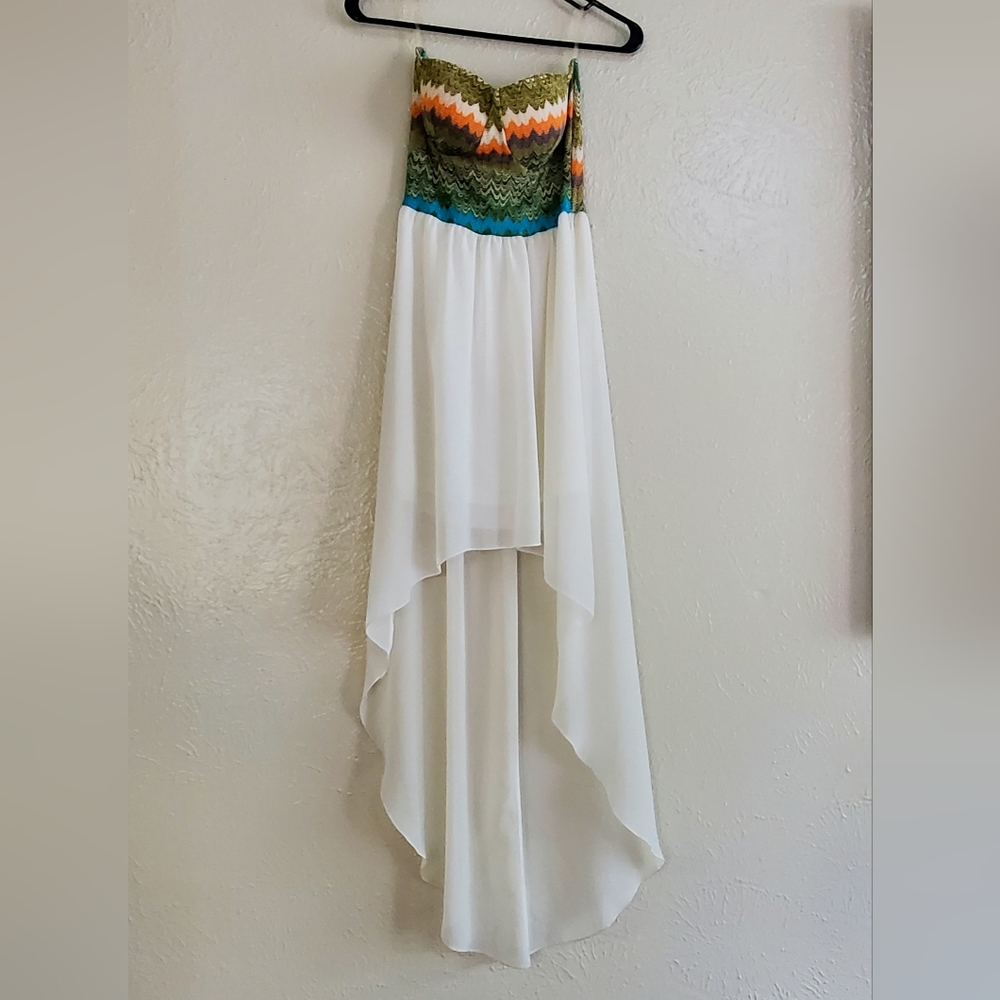 Ivory high low dress- sz medium